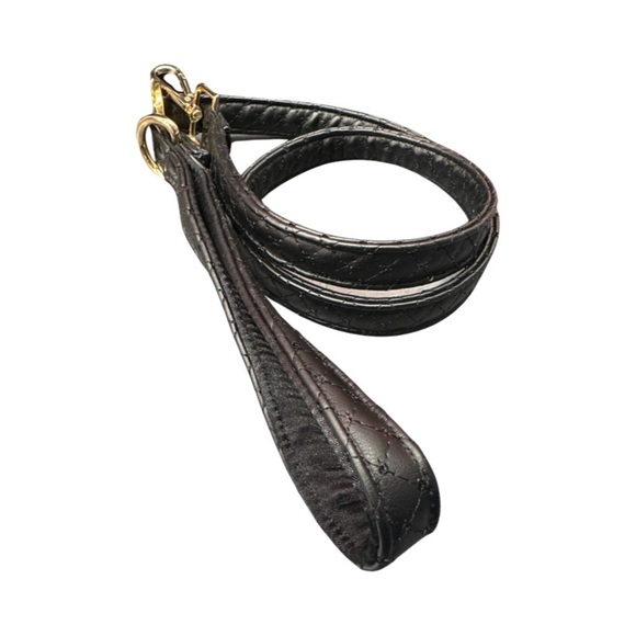 The Black Sparkle Vegan Leather Dog Harness with Matching Leash- Large - Picture 5 of 7